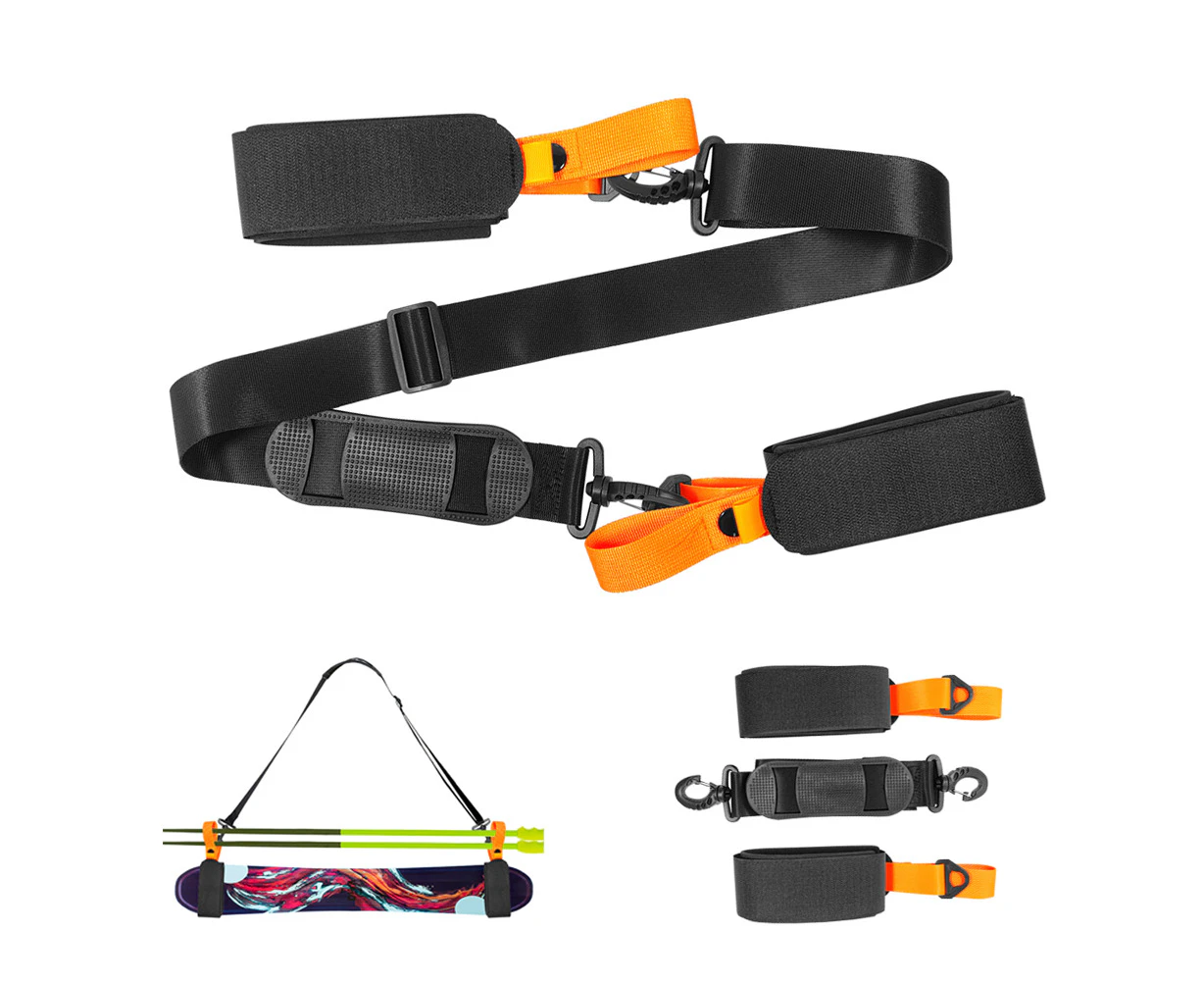 Ski Carrier Straps Skateboard Accessories Ski Shoulder Straps Adjustable Durable Skiing Gear Sled Harness