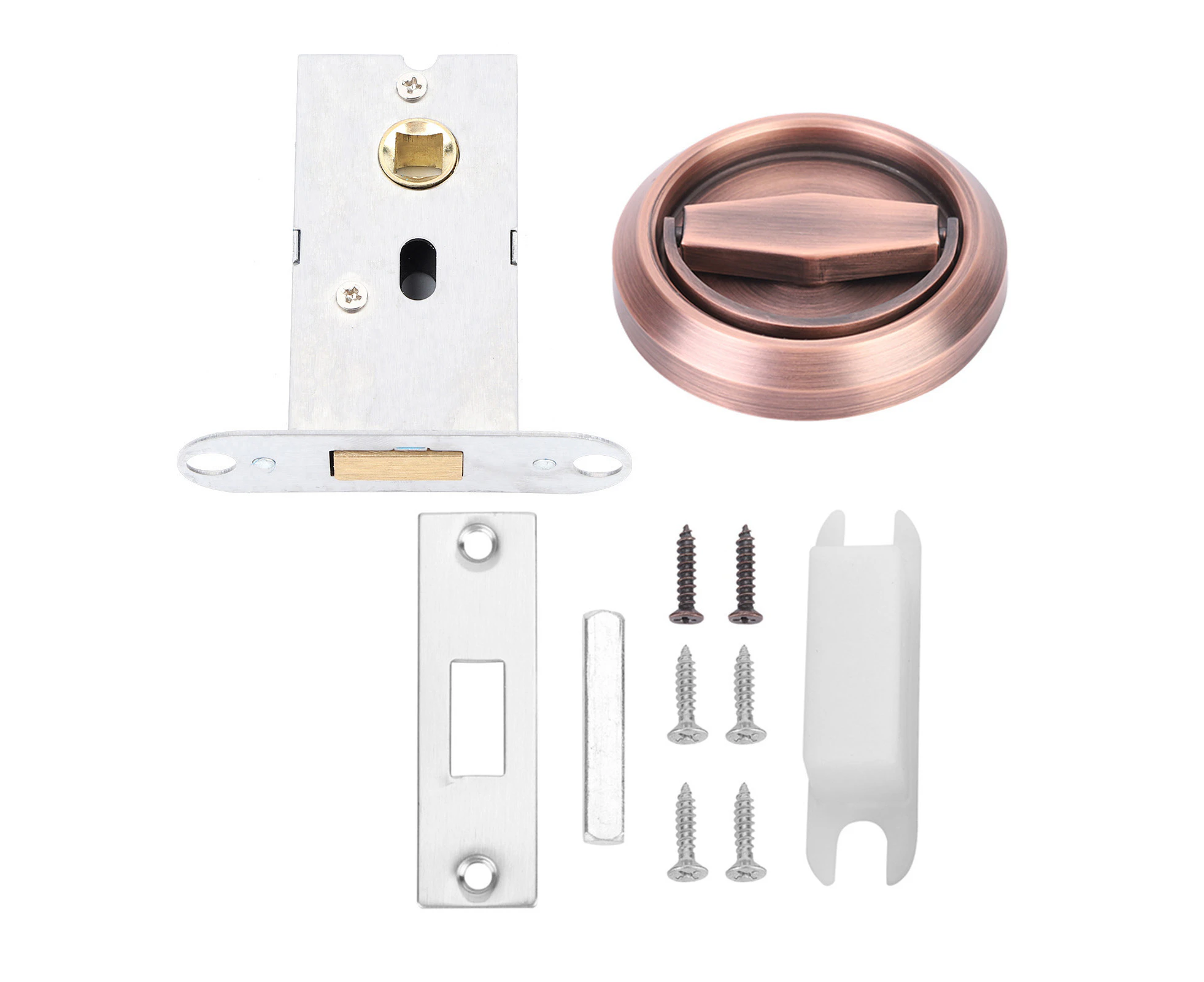 Stainless Steel Door Lock With Handle Pull Ring For Cabinet Drawer Closet Door