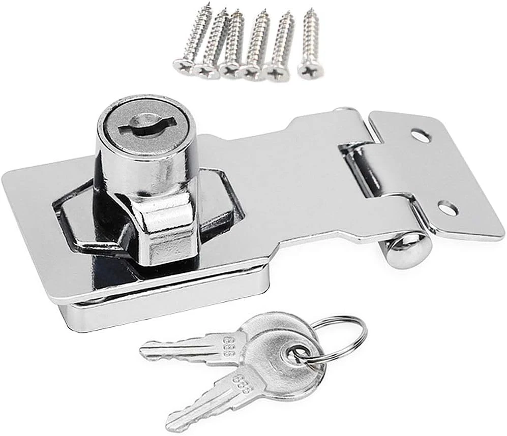 Drawer Cabinet Locks Padlock Hasp Lock Cam Lock Door Latches Lock With Screws For Furniture Mailbox Cabinet Drawer (6.5Cm) (1 Piece)