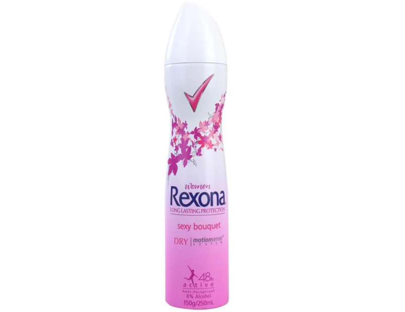 Rexona Deodorant Women Sexy Bouquet Body Spray Dry Motionsense 48hr Active 250mL