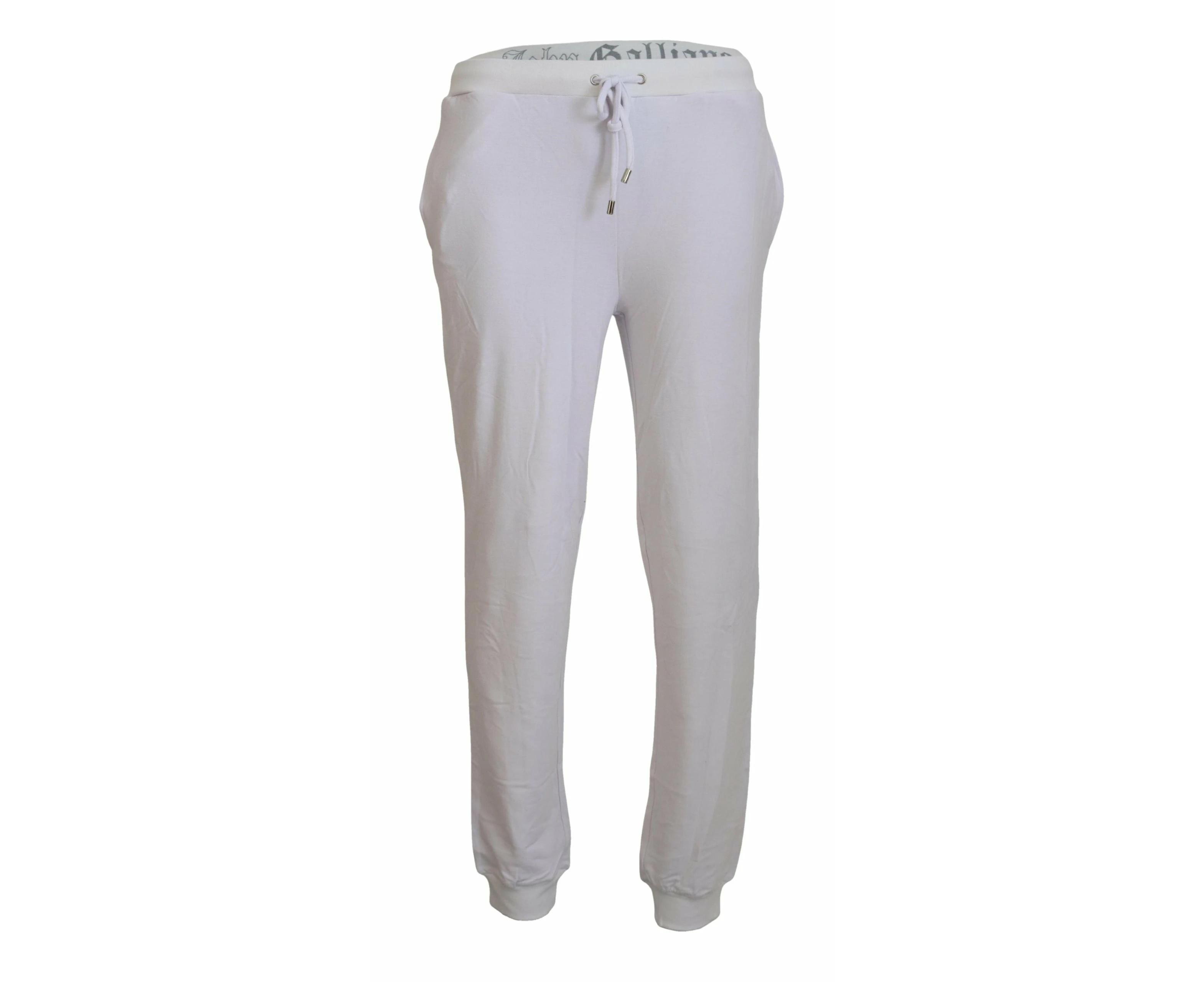 John Galliano Chic White Jogger Pants Casual Elegance