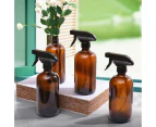 4x 500ml Amber Glass Spray Bottles Trigger Water Sprayer Aromatherapy Dispenser