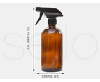 4x 500ml Amber Glass Spray Bottles Trigger Water Sprayer Aromatherapy Dispenser