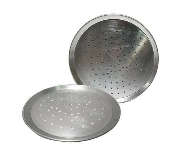 Perforated Aluminium Pizza Trays 225mm - 330mm diameter - Flaming Coals - 225mm