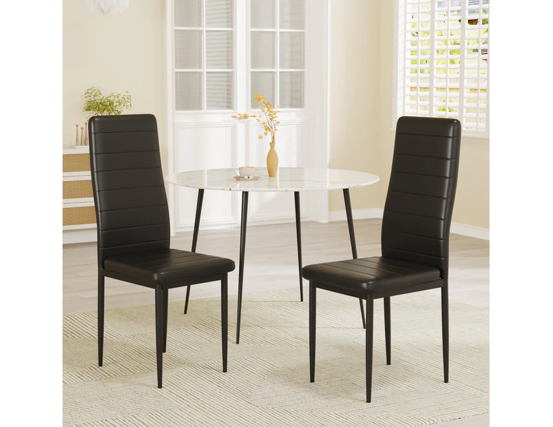 Advwin Dining Chairs Set of 2 Kitchen Chair Black