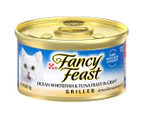 24 x Fancy Feast Classic Paté Cat Food Grilled Ocean Whitefish & Tuna Feast in Gravy 85g