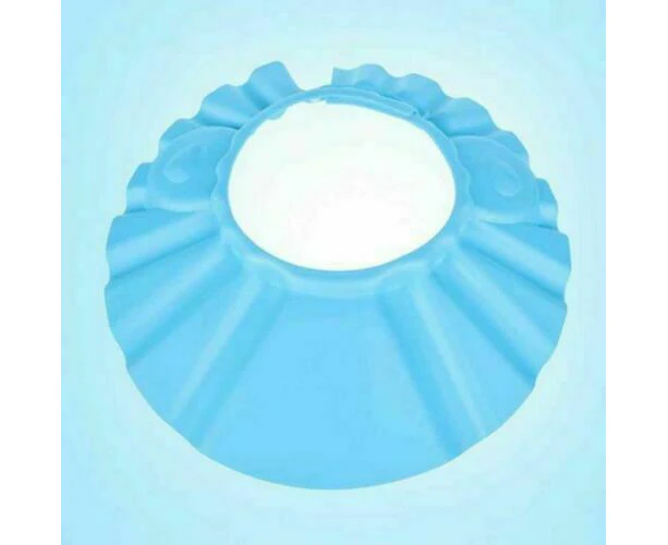 Adjustable Baby Shower Cap Baby Kids Children Bath Shampoo Shield Hat Wash Hair - Blue