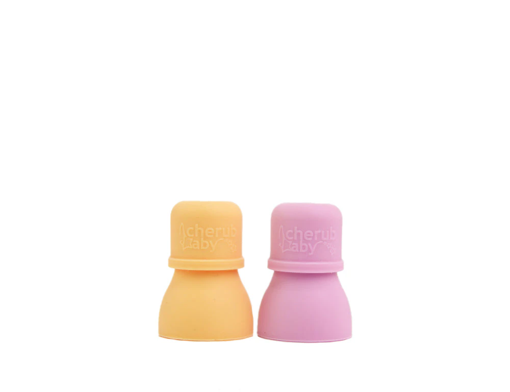 Silicone Baby Food Pouch Soft Spouts 2PK - Peach/ Blush