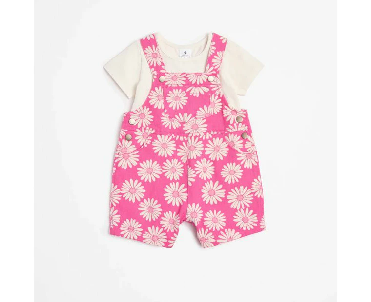 Target Baby Organic Cotton Shortall & Tee Set 2 Piece