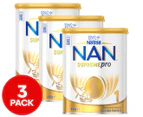 3 x Nestlé NAN SUPREMEpro 1 Baby Formula From Birth 800g