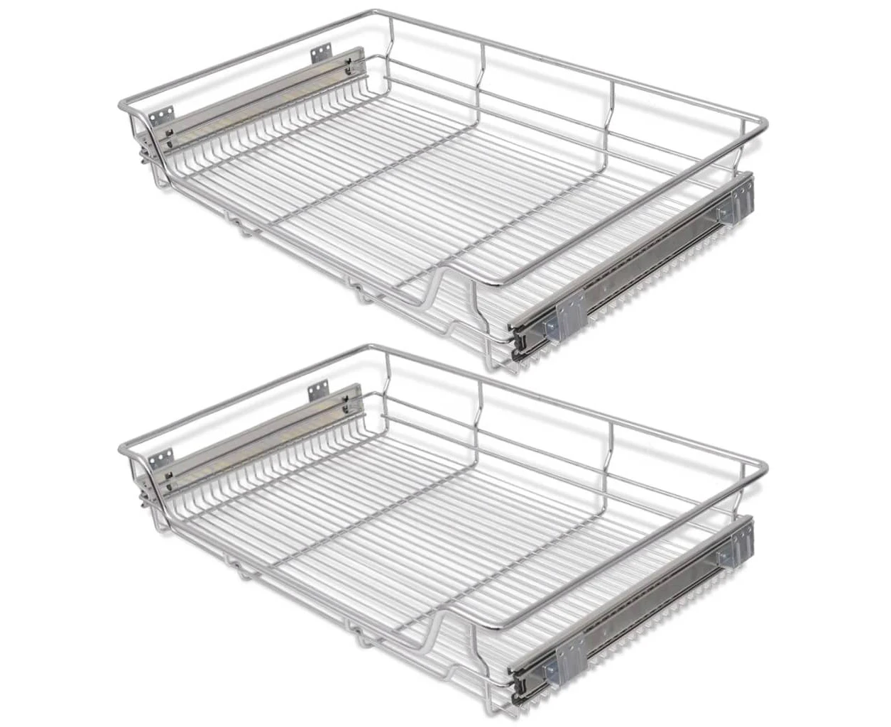 vidaXL Pull-Out Wire Baskets 2 pcs Silver 800 mm