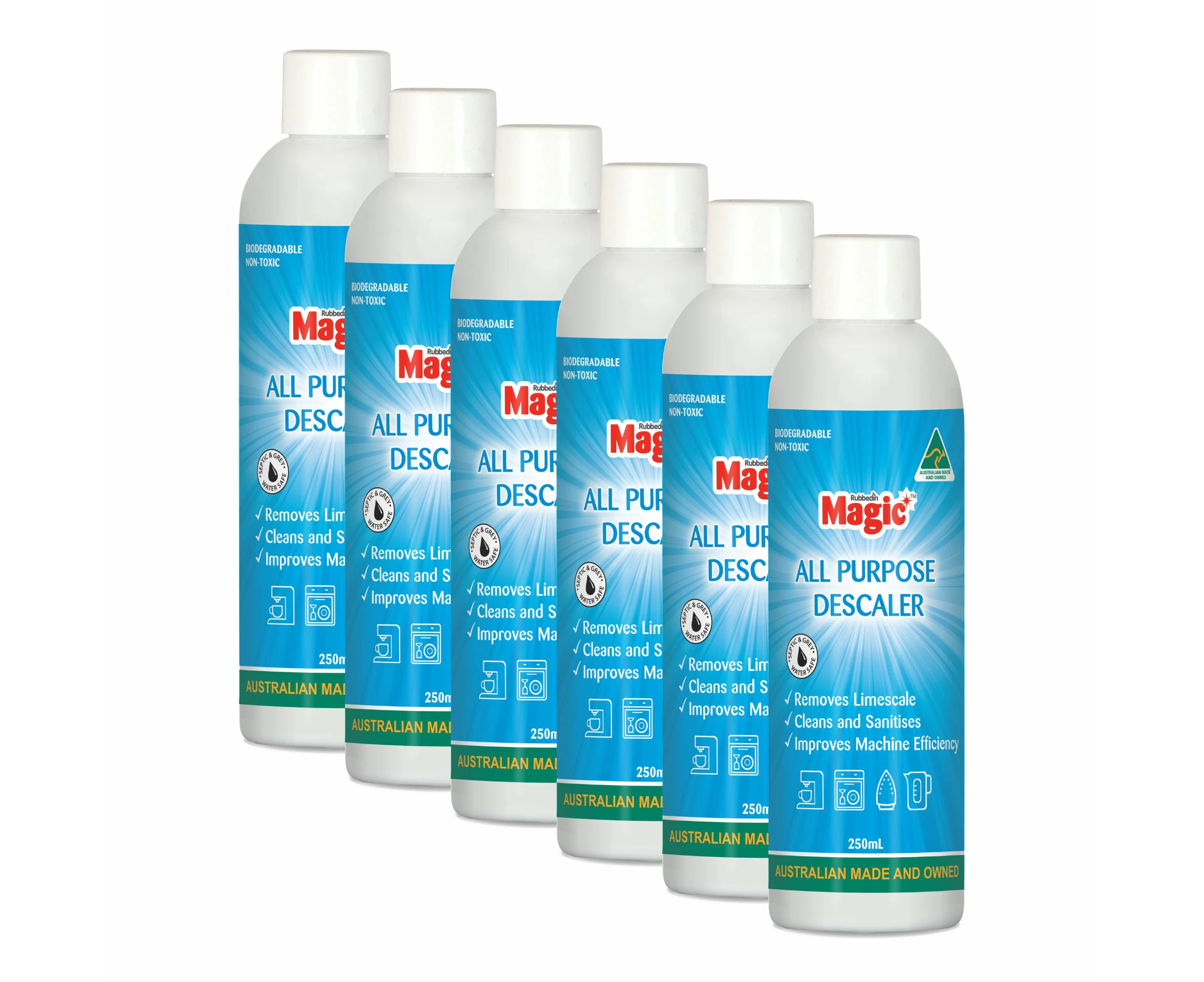 6 x Magic All Purpose Descaler Removes Limescale, Cleans and Sanitises, Improves Machine Efficiency 250mL