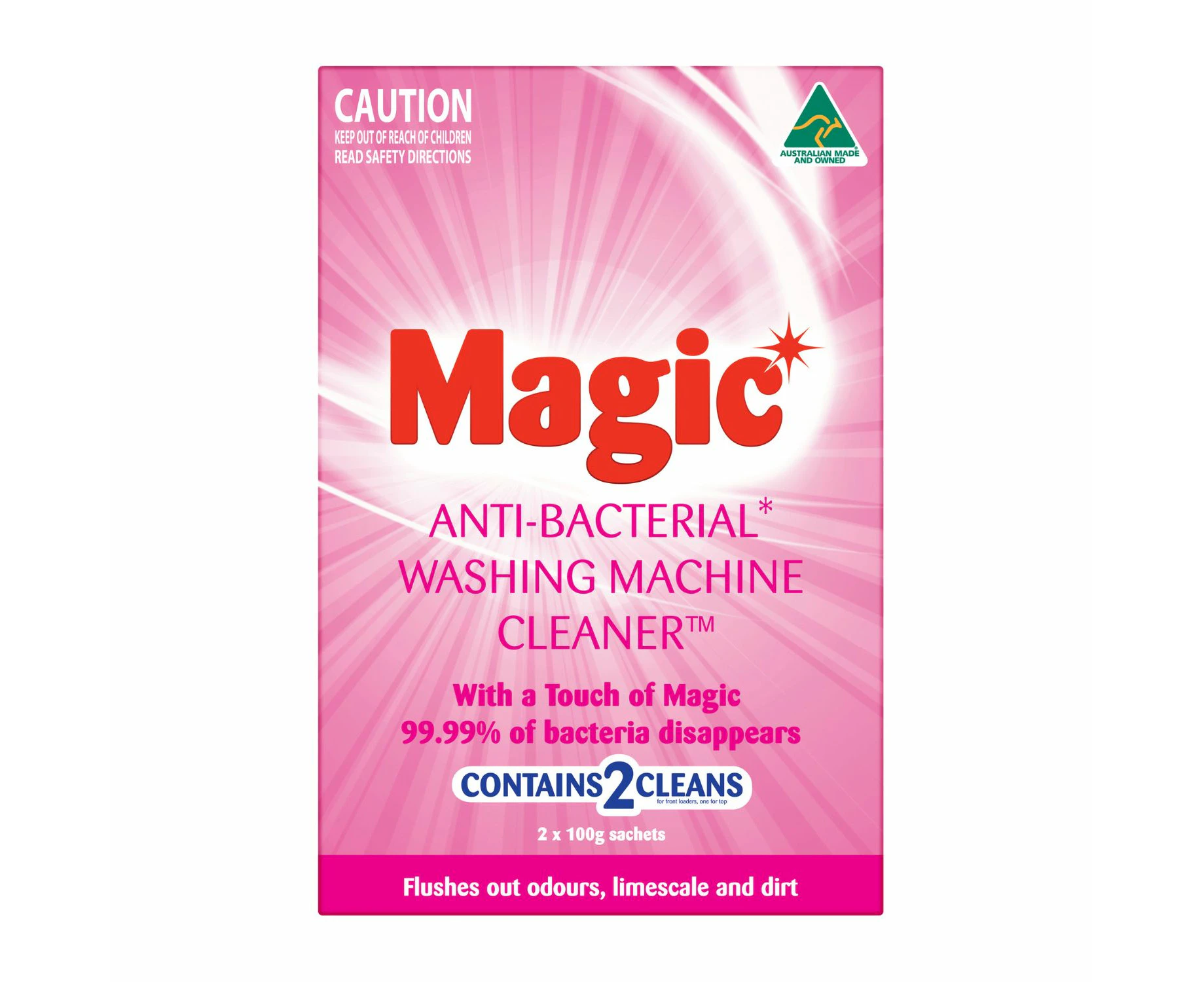 2 x Magic Anti-Bacterial Washing Machine Cleaner  Removes Built-up Grime, Detergent & Mineral Deposits 100g