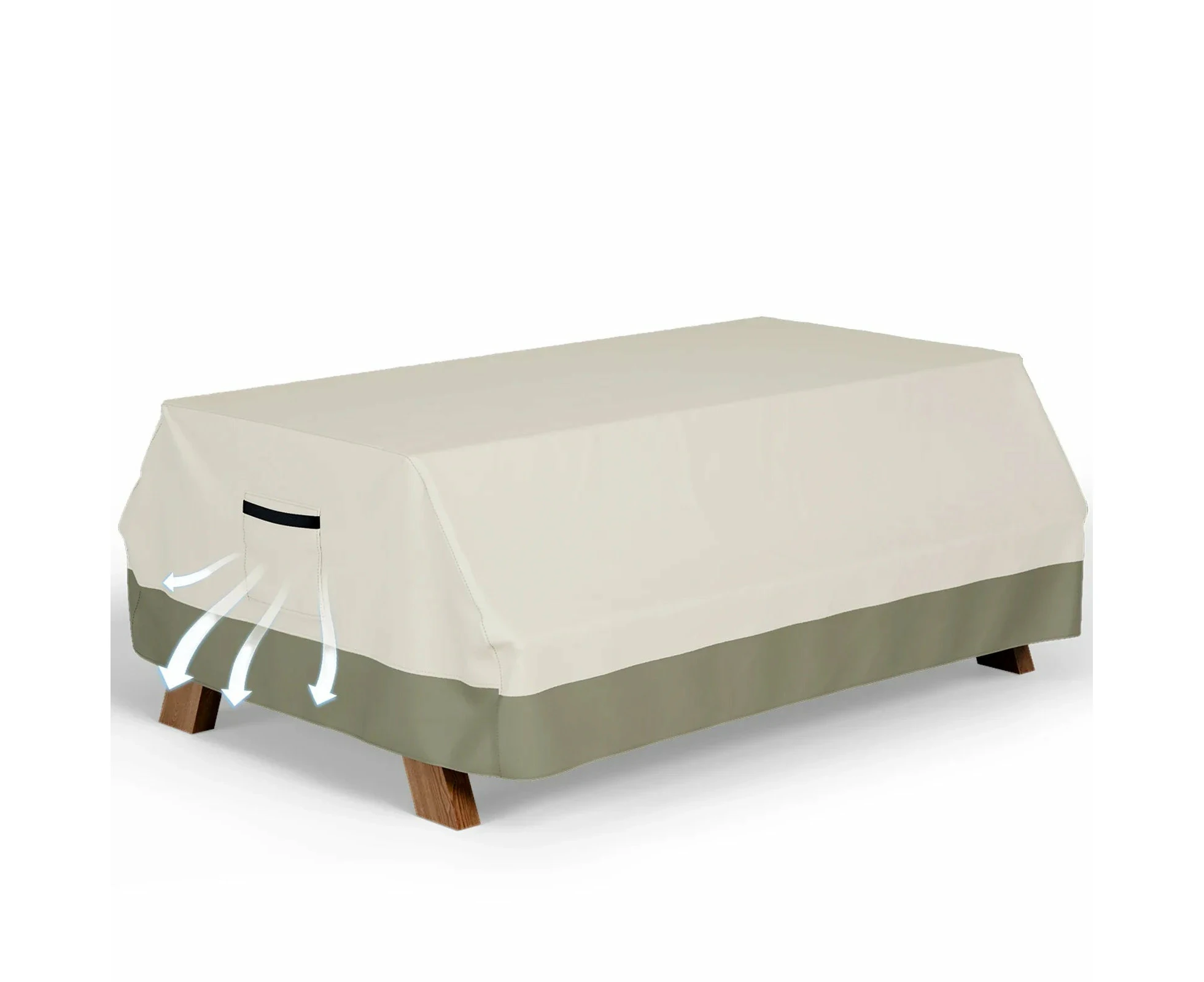 Picnic Table Cover  Waterproof Heavy Duty  600D Greenish Beige (190x157x76cm)