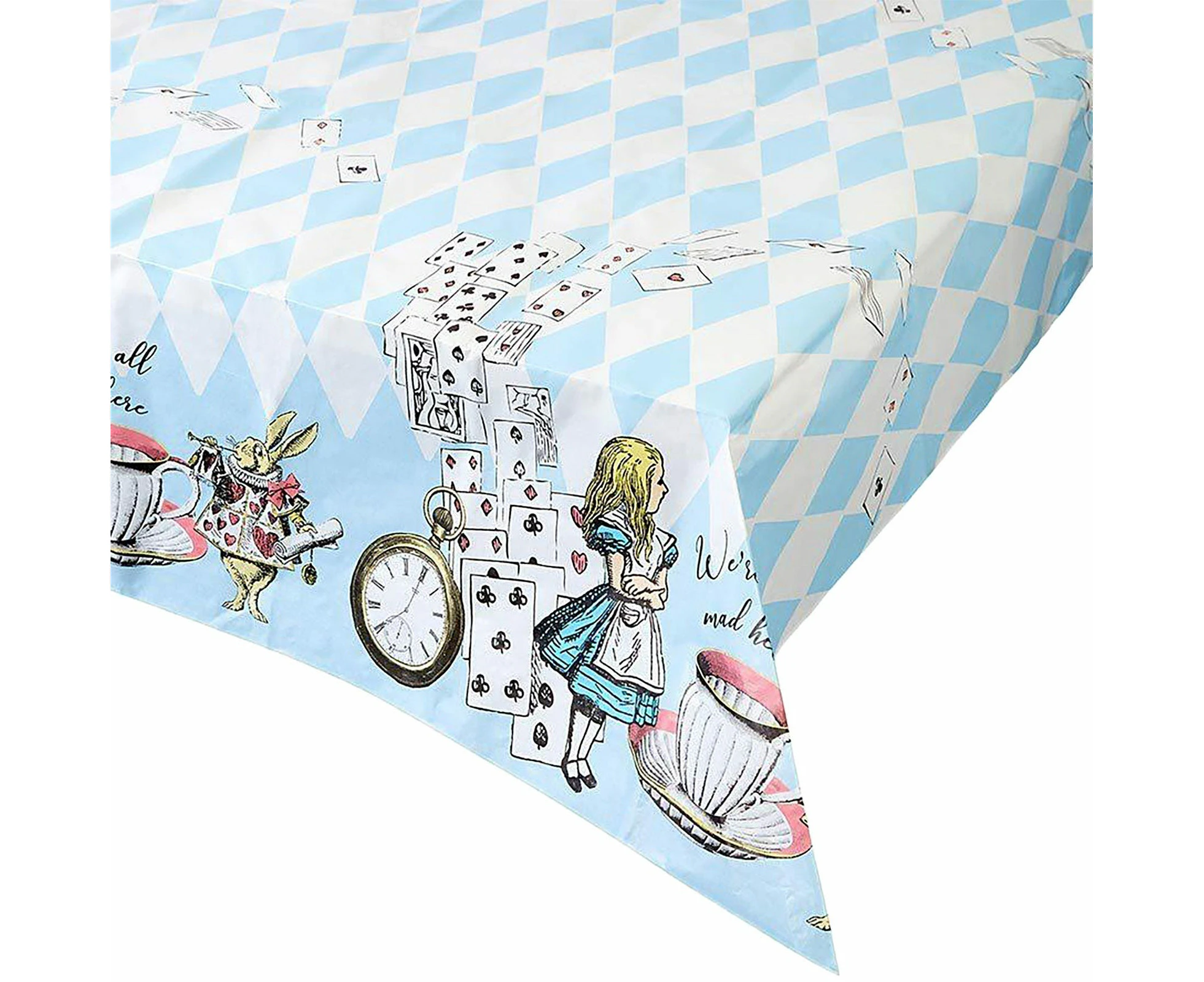 Talking Tables Blue Alice In Wonderland Paper Tablecloth