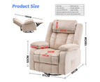 Advwin Recliner Chair 360° Swivel 8-Point Heated Massage Chair Beige