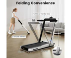 Costway 2 in 1 Electric Treadmill Folding Incline Running Machine w/Remote Control & LED Display White