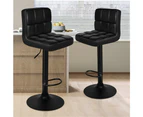 ALFORDSON Set of 2 Ralph L Shape Bar Stools (All Black)