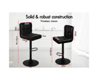 ALFORDSON Set of 2 Ralph L Shape Bar Stools (All Black)