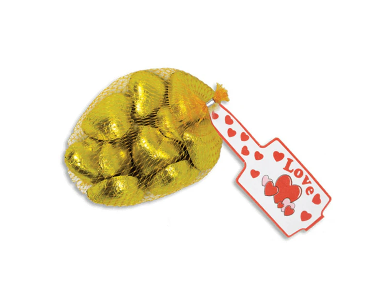 Gold Milk Chocolate Hearts 77g (approximately 10-11 pieces)