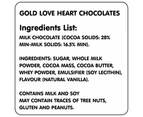 Gold Milk Chocolate Hearts 77g (approximately 10-11 pieces)