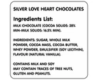 Silver Milk Chocolate Hearts 77g (approximately 10-11 pieces)