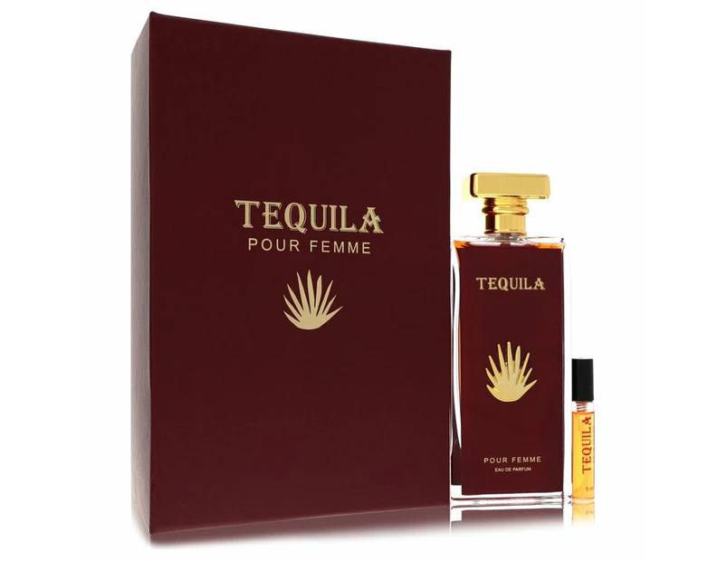 Tequila Pour Femme Red Eau De Parfum Spray + Free .17 oz Mini EDP Spray By Tequila Perfumes