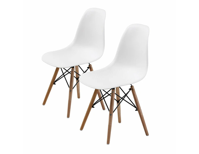 La Bella 2 Set White Retro Dining Cafe Chair DSW PP