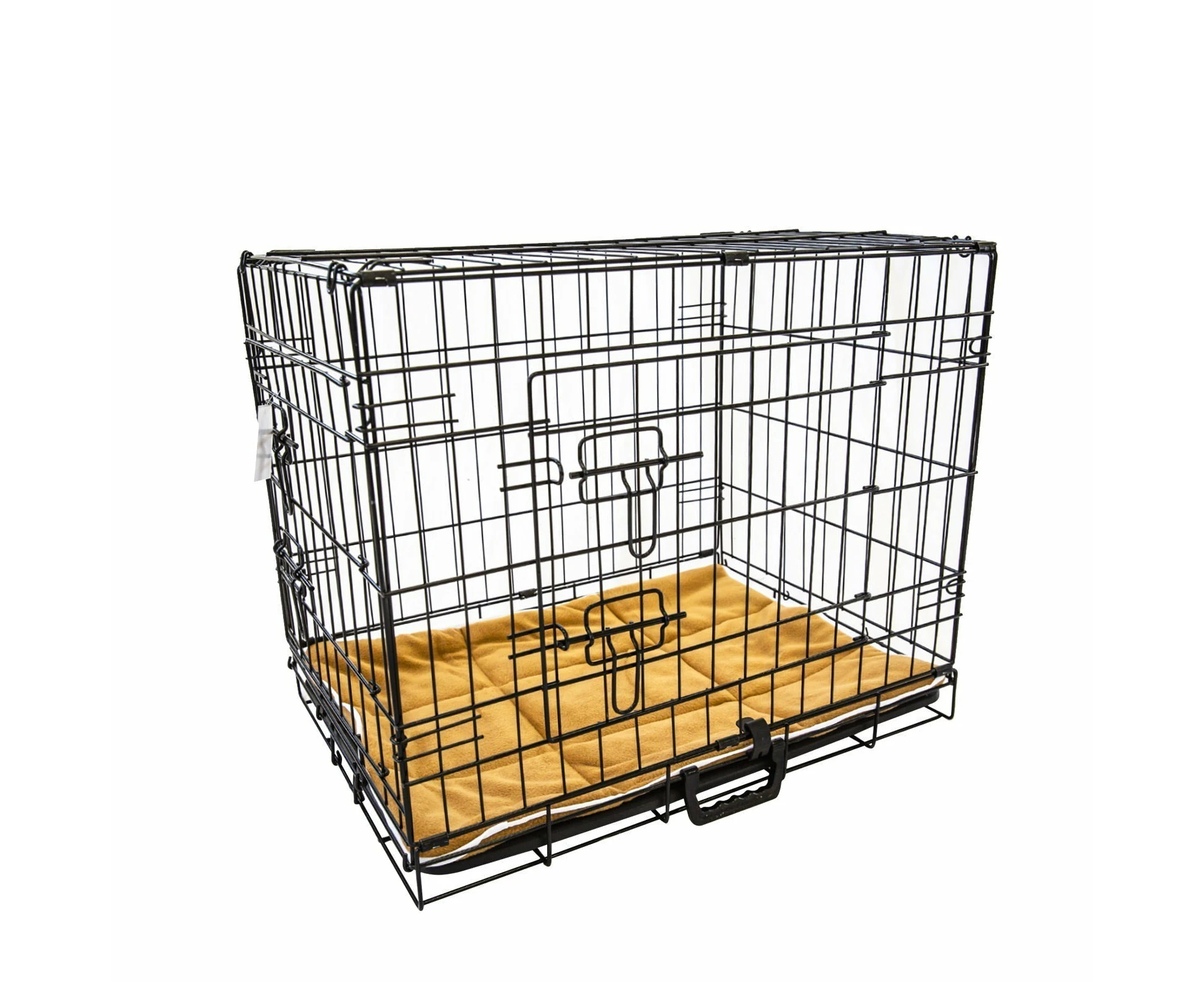 Paw Mate Wire Dog Cage Foldable Crate Kennel 30in with Tray + Cushion Mat Combo