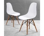 La Bella 2 Set White Retro Dining Cafe Chair DSW PP