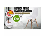 La Bella 2 Set White Retro Dining Cafe Chair DSW PP