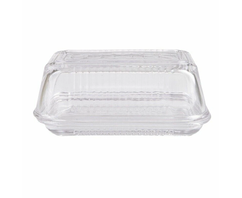 Kitchenworks Glass Butter Dish Thick Durable Glass Premium Dishwasher Safe