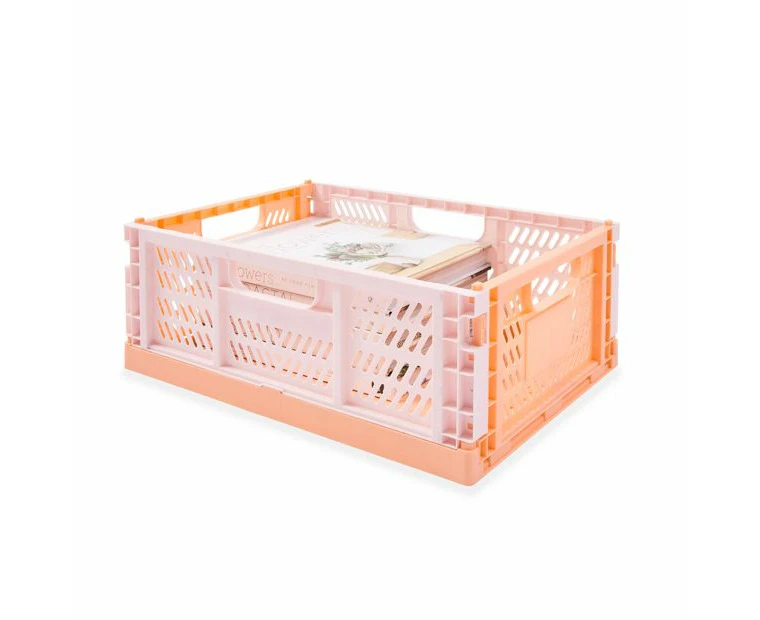 30L Collapsible Crate, Large, Peach - Anko