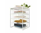 Mesh and Wire 4 Drawer Unit, White - Anko