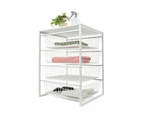 Mesh and Wire 4 Drawer Unit, White - Anko