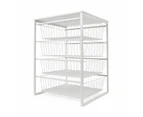 Mesh and Wire 4 Drawer Unit, White - Anko