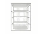 Mesh and Wire 4 Drawer Unit, White - Anko