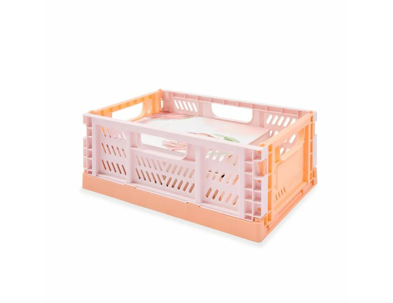 5L Collapsible Crate, Small, Peach - Anko