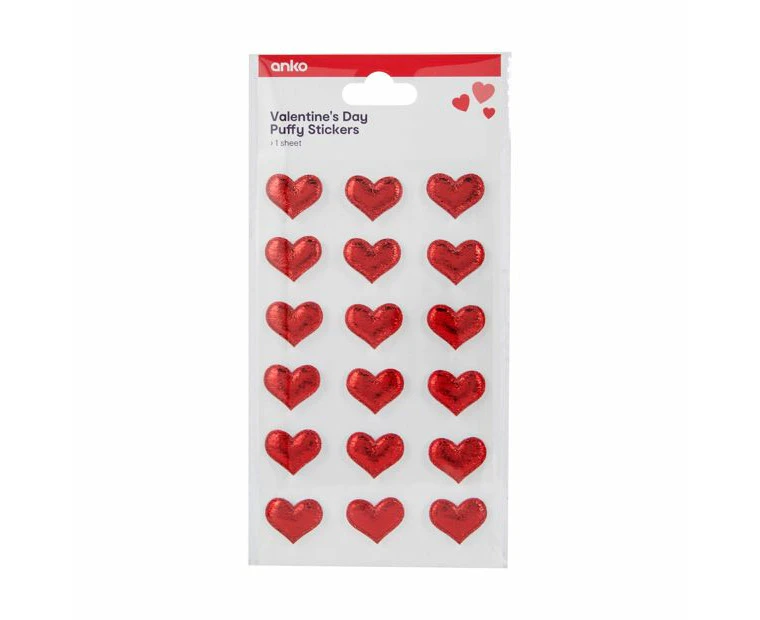 Valentine's Day Puffy Stickers - Anko