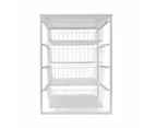 Mesh and Wire 4 Drawer Unit, White - Anko