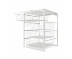 Mesh and Wire 4 Drawer Unit, White - Anko