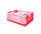 15L Collapsible Crate, Medium, Red - Anko