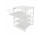 Mesh and Wire 4 Drawer Unit, White - Anko