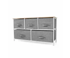 5 Drawer Chest, Grey - Anko