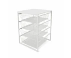 Mesh and Wire 4 Drawer Unit, White - Anko