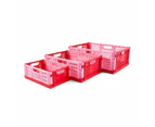 15L Collapsible Crate, Medium, Red - Anko