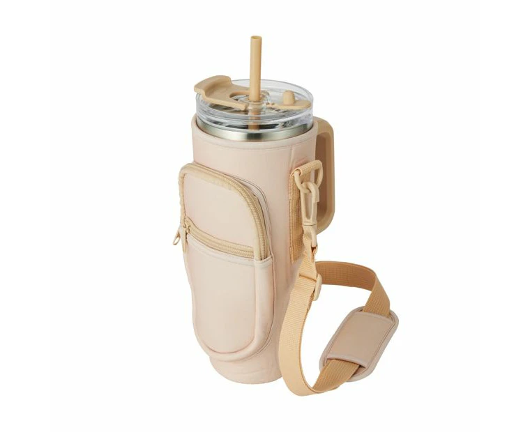 Cream Jumbo Tumbler Carry Bag with Pocket - Anko