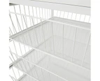 Mesh and Wire 4 Drawer Unit, White - Anko