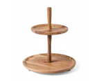 2 Tier Acacia Cake Stand, Brown - Anko