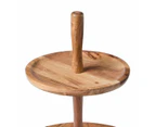 2 Tier Acacia Cake Stand, Brown - Anko